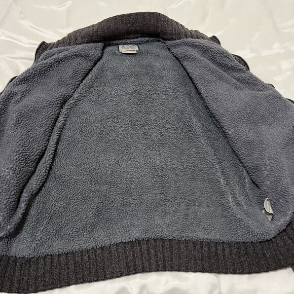 Boston Traders Cardigan Sweater Mens M Gray Cable Knit Sherpa Lined Heavyweight - Picture 7 of 10